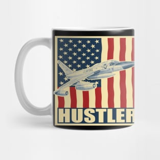 B-58 Hustler US Bomber Aircraft Plane USAF Airplane USA Flag Mug